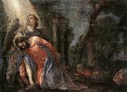 Paolo  Veronese Christ in the Garden Supported by an Angel painting
